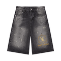 Men’s Vintage Wash Wide Leg Denim Shorts