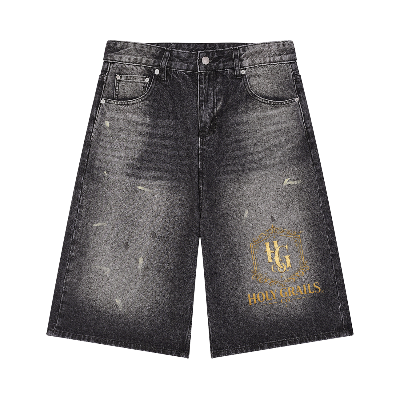 Men’s Vintage Wash Wide Leg Denim Shorts
